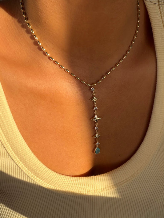 Vip Taş Detaylı Y Choker Kolye