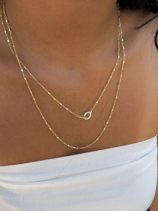 Vip 14K Taşlı Ataç Kolye ikili