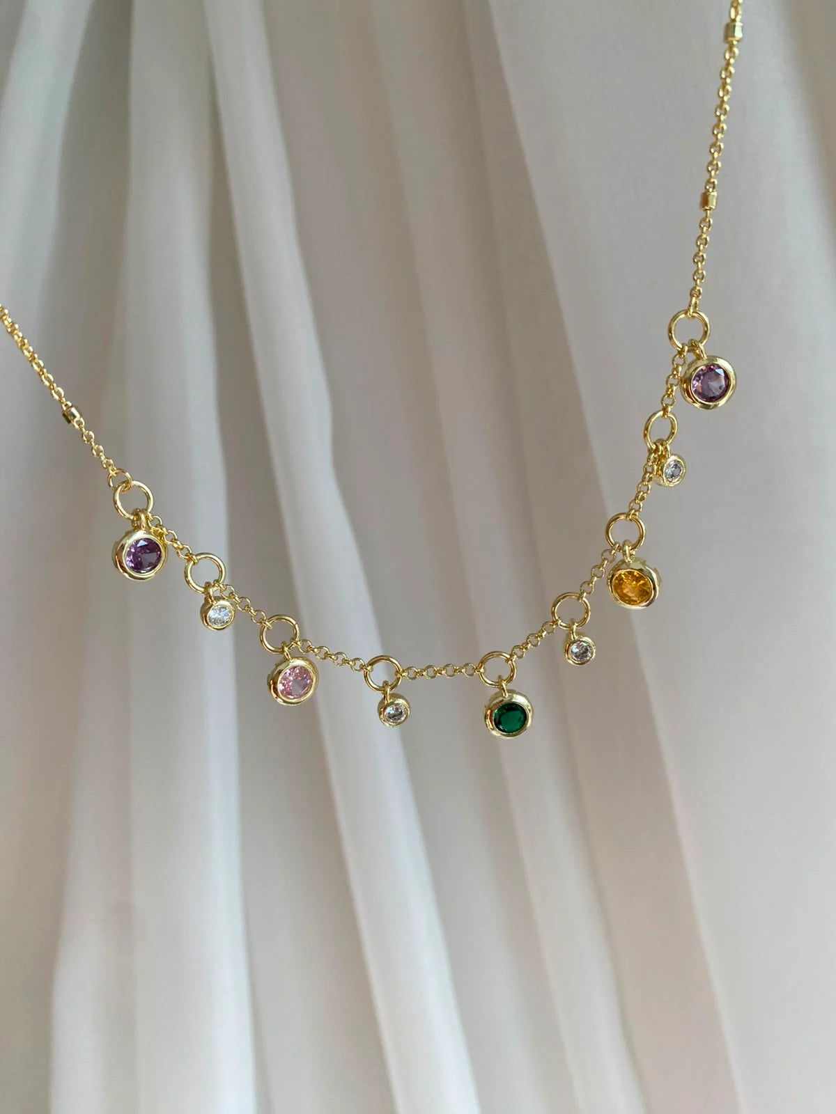 Vip 14K Colors Renkli Taş Kolye