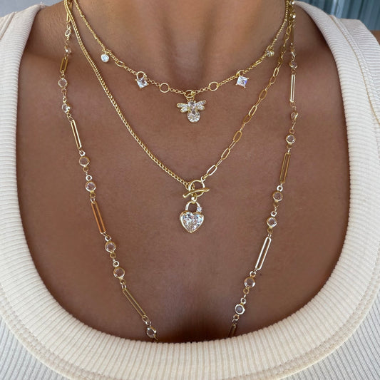 Vip 14K Stone Series Üçlü Kombin Kolye