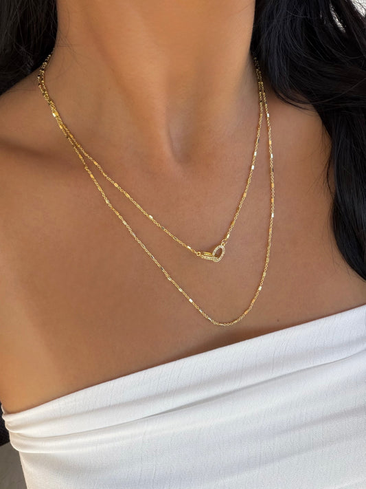 Vip 14K Taşlı Ataç Kolye ikili