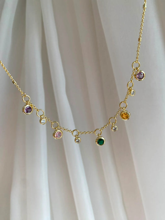Vip 14K Colors Renkli Taş Kolye