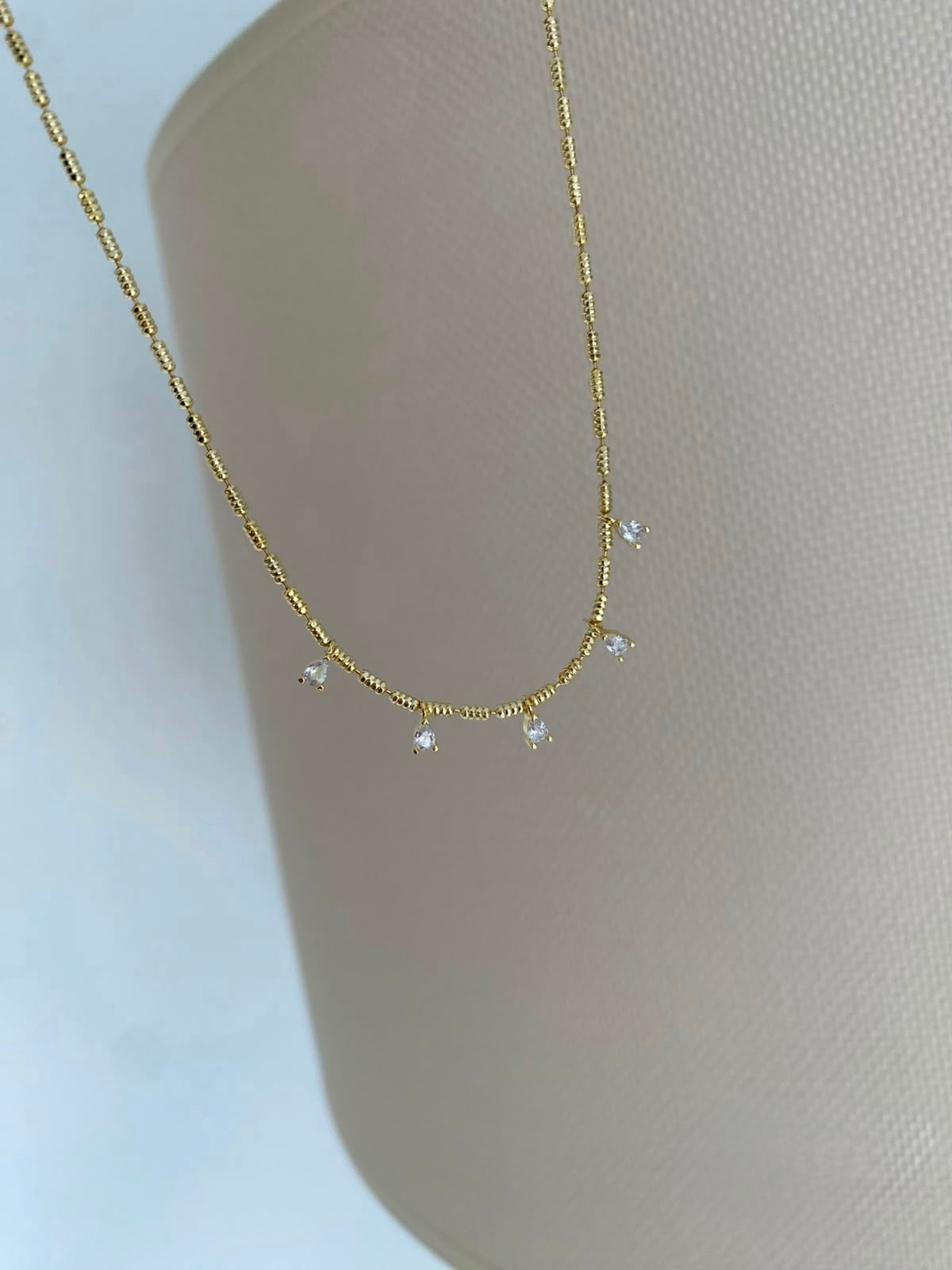 Vip 14K İnce Choker Taşlı Kolye
