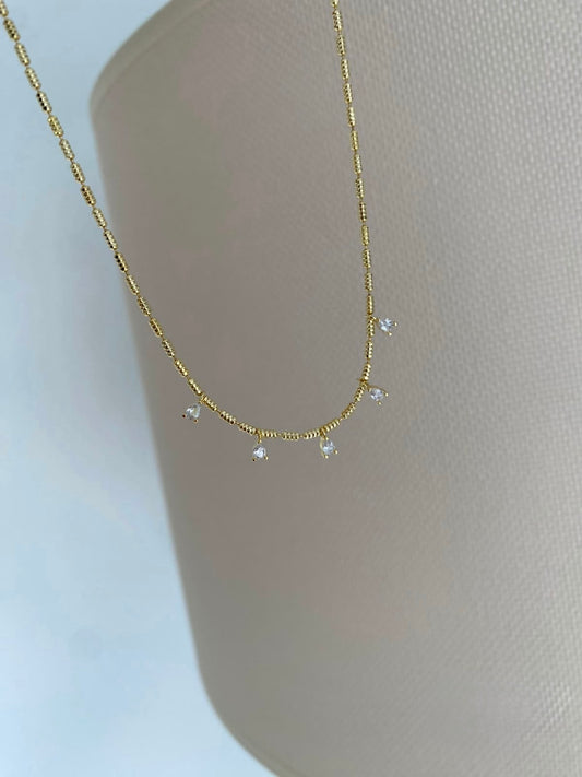 Vip 14K İnce Choker Taşlı Kolye